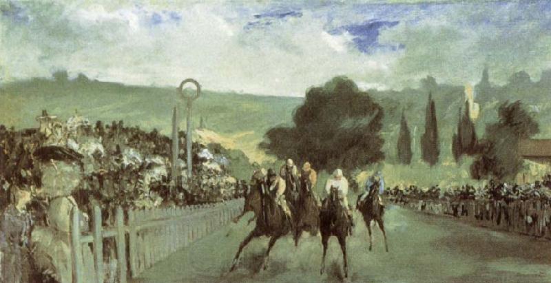 Edouard Manet The Races at Longchamp Norge oil painting art